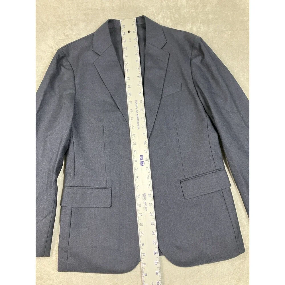 J Crew Ludlow Suit Jacket Mens 38S Navy English Cotton Wool Slim Blazer BH230